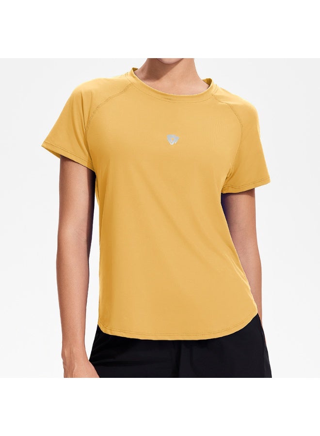 NIBEMINENT Summer Ice Feeling Sports Short Sleeve Women Loose Quick Dry Morning Running Fitness Clothes Breathable Mesh Yoga Clothing Tops  - Image 1