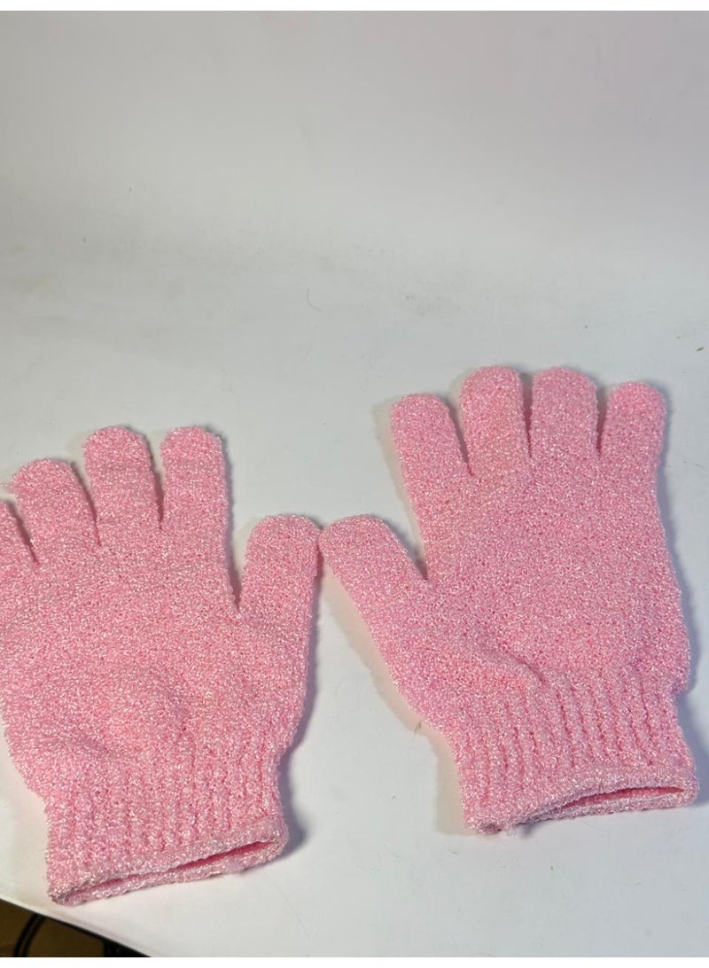 قفازات تقشير - قفازات تقشير من الخيزران للاستحمام - ليفة استحمام - مقشر للجسم للحمام - يزيل الشعر النامي تحت الجلد والجلد الميت قد يختلف اللون قطعتين - Image 1