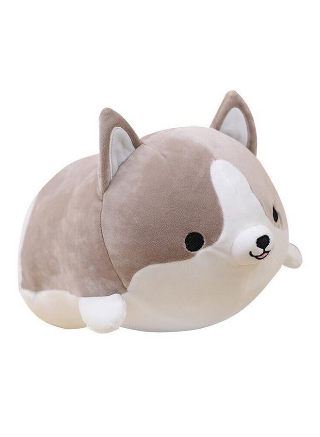 Levenkeness Corgi Dog Plush Pillow Soft Cute Shiba Inu Akita Stuffed Animals Toy Gifts (Gray 11.8 In) - Image 1