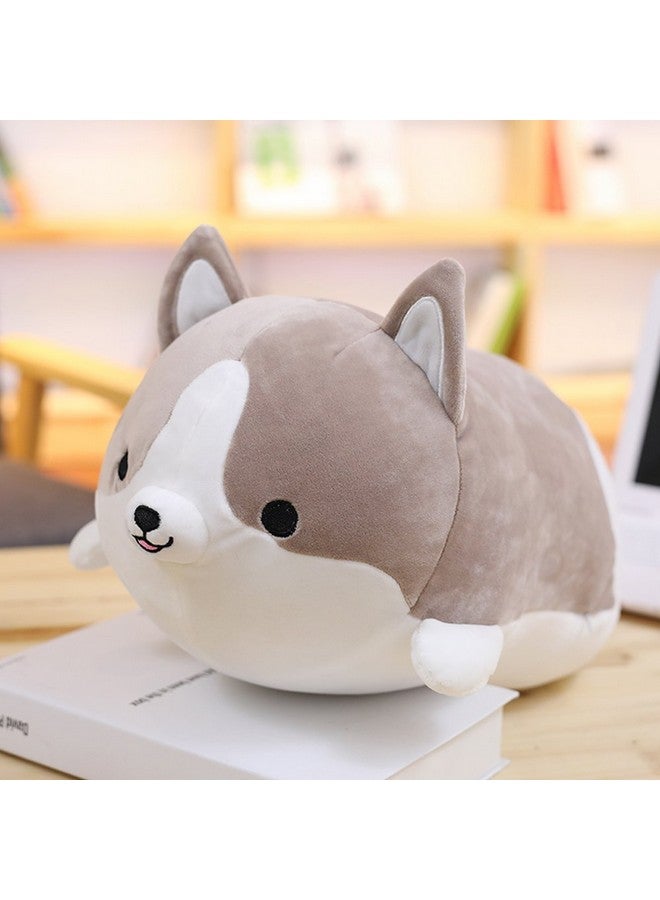 Levenkeness Corgi Dog Plush Pillow Soft Cute Shiba Inu Akita Stuffed Animals Toy Gifts (Gray 11.8 In) - Image 2