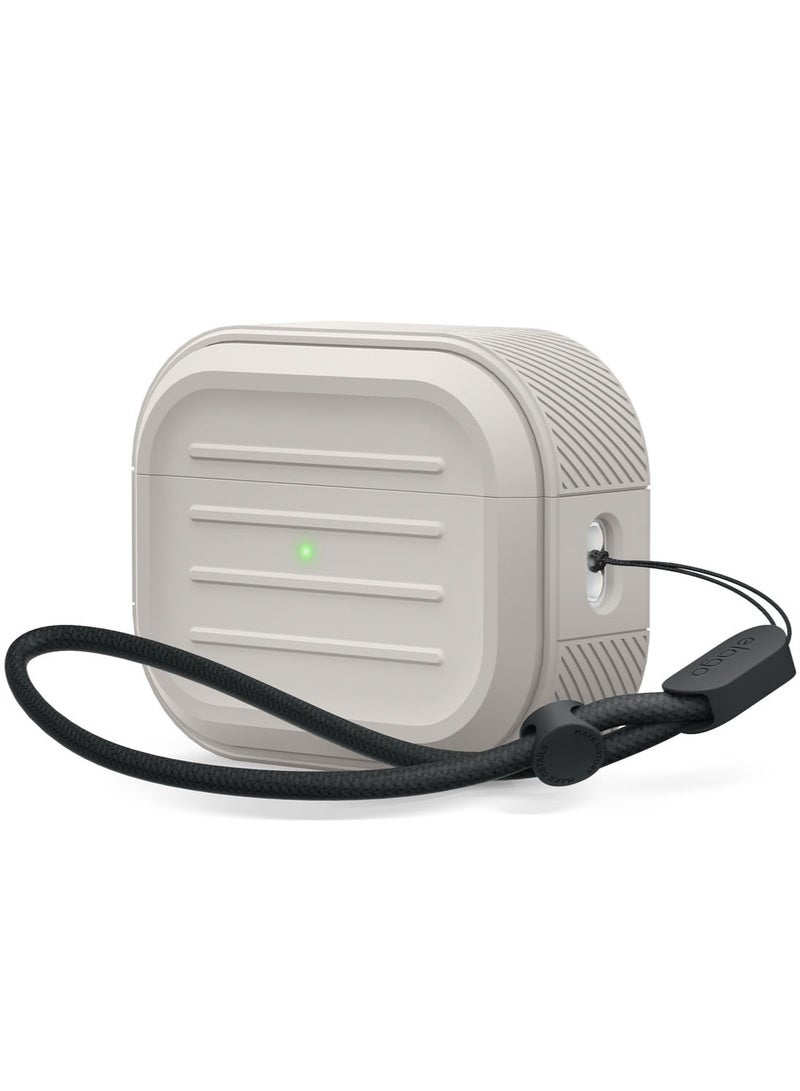 Elago Armor for Airpods Pro 2 2nd Generation (2022) Case Cover with Strap - Stone - Image 1