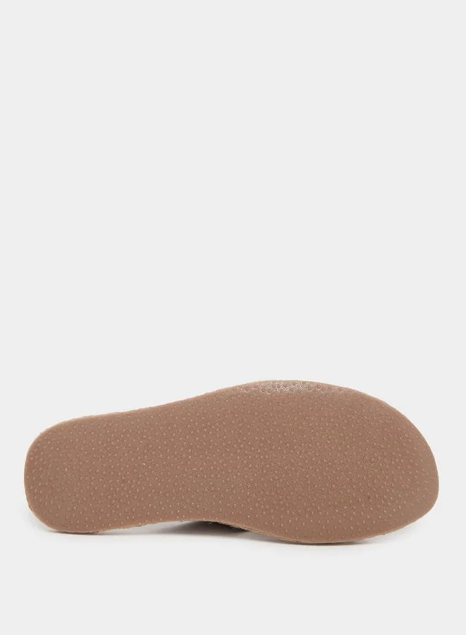 Styli Styli Cross Strap Jute Espadrille Sandals