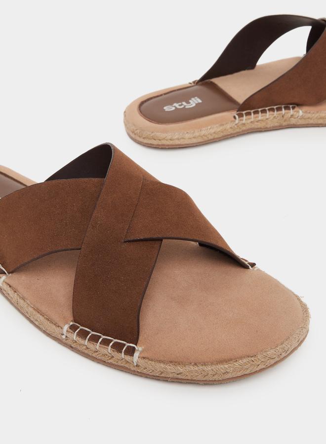 Styli Styli Cross Strap Jute Espadrille Sandals  - Image 3
