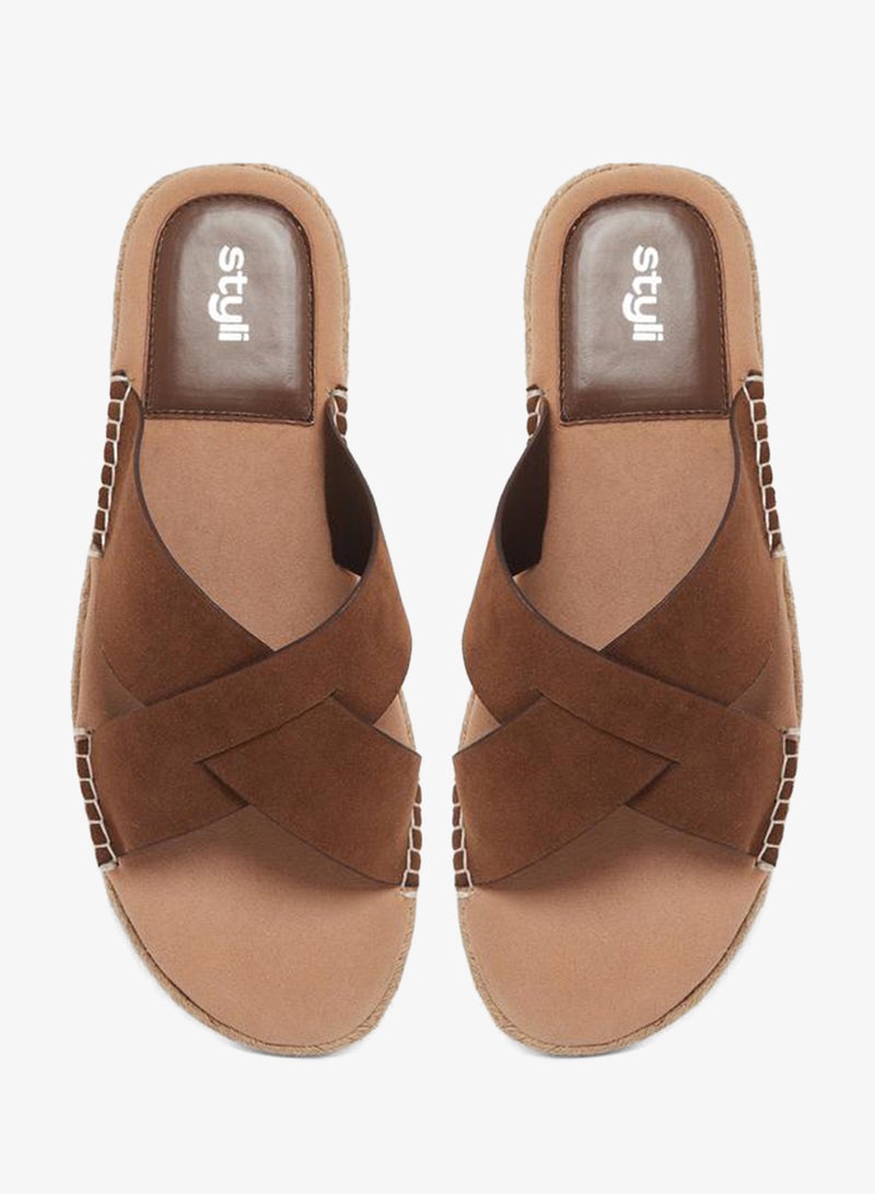 Styli Cross Strap Jute Espadrille Sandals - Image 5