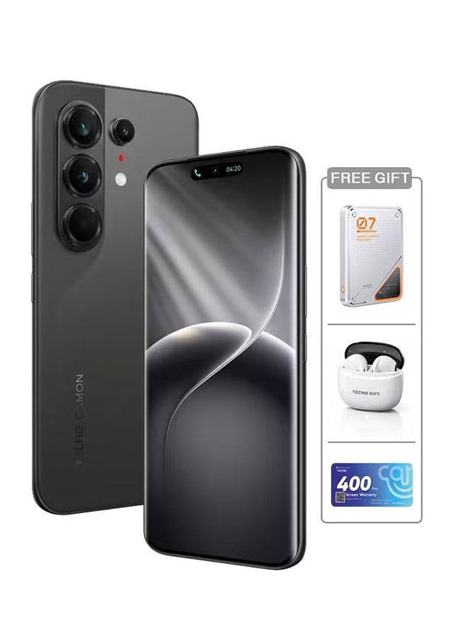TECNO CAMON 50 Ultra 5G 12GB RAM 256GB Moonshadow Black - Middle East Version With Powerbank, Earbuds and 400 Days Screen Warranty Card - Image 1