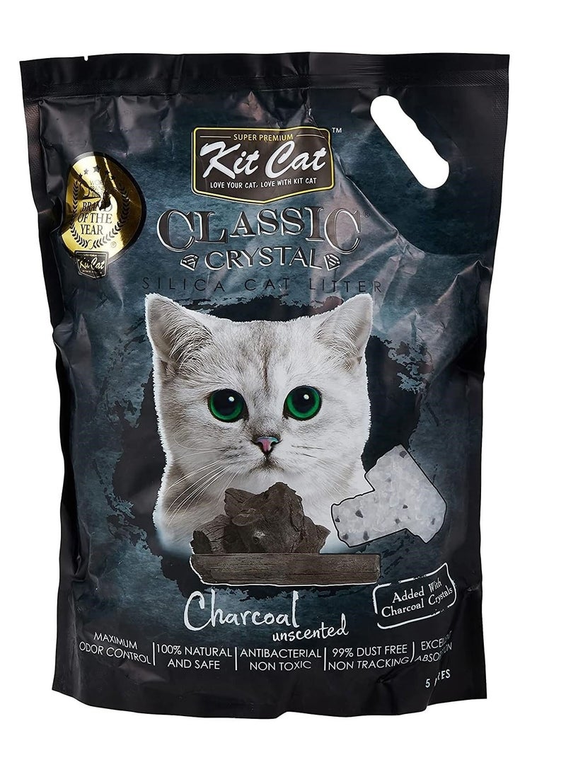 Kit Cat Classic Crystal Cat Litter Charcoal Unscented 5L - Image 1