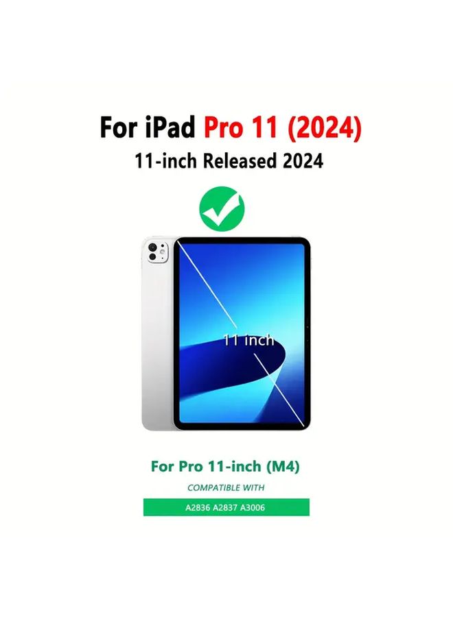 غطاء حماية نحيف وخفيف وناعم لجهاز iPad Pro مقاس 11 بوصة 2024، مقاوم للخدوش، تصميم أسود بسيط، غطاء متين وقابل للحمل مع فتحات للكاميرا، للاستخدام اليومي، إكسسوار السفر، لعشاق التكنولوجيا. - Image 3