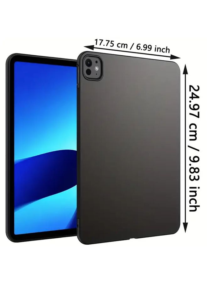غطاء حماية نحيف وخفيف وناعم لجهاز iPad Pro مقاس 11 بوصة 2024، مقاوم للخدوش، تصميم أسود بسيط، غطاء متين وقابل للحمل مع فتحات للكاميرا، للاستخدام اليومي، إكسسوار السفر، لعشاق التكنولوجيا. - Image 2