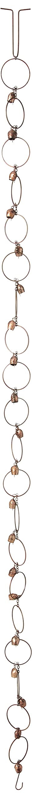 Ancient Graffiti Flamed Copper Bell Rain Chain 4 x 96 x 4