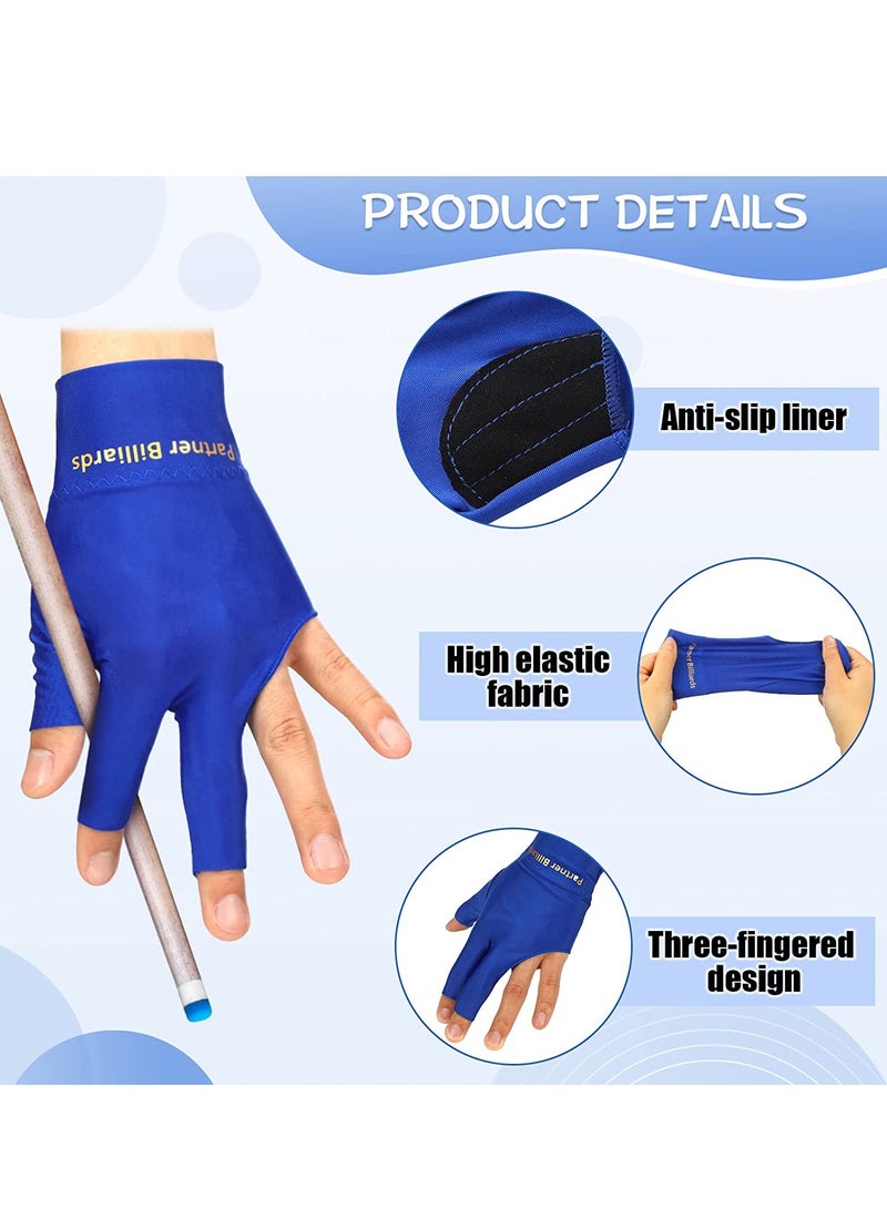SYOSI Breathable and Comfortable Billiard Pool Gloves Fits on Left Hand Glove Elastic Shooters Snooker Cue Sports Show Pool Gloves  for Snooker Cue Sport, for Women and Men 9Pcs - Image 5