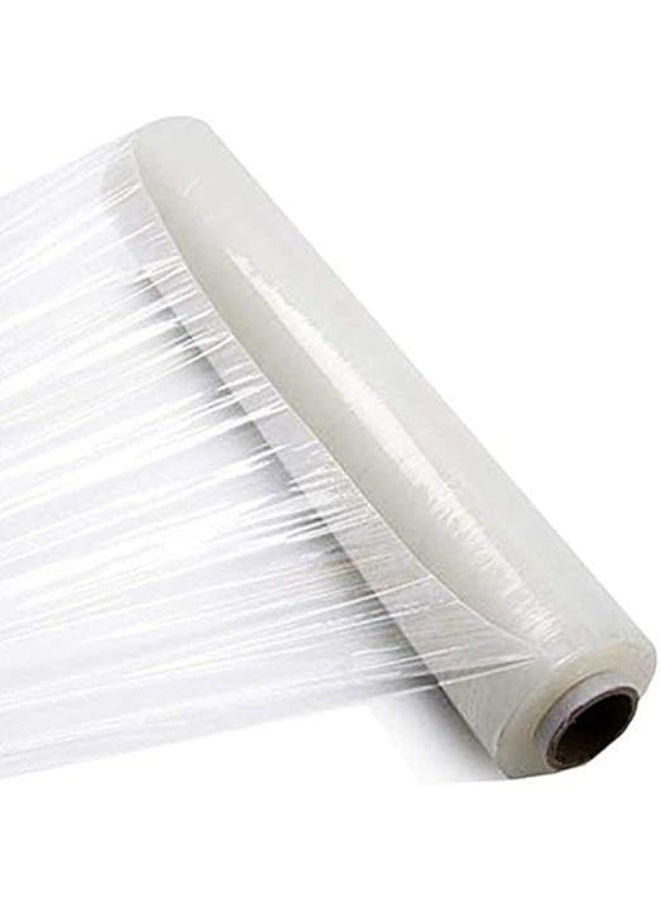 غلاف تغليف ممتد 30 سم - لفة غلاف بلاستيكي شفاف (عبوة واحدة) - غلاف ذاتي اللصق شديد التحمل للنقل والشحن والتخزين والتغليف العام - غلاف متين ومقاوم للتمزق 30 سم - Image 2