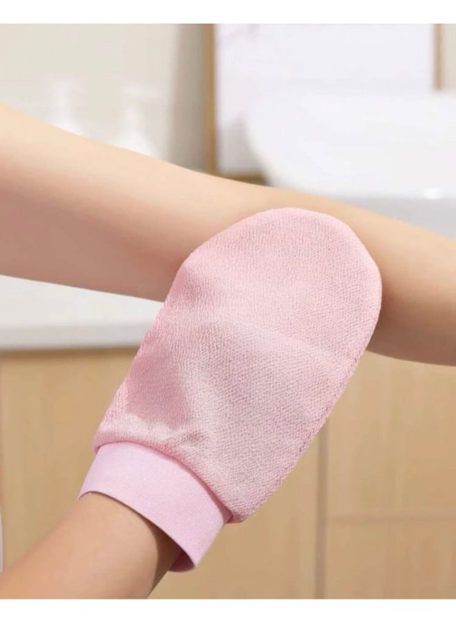 قفاز تقشير الجسم الكوري والمغربي من فيسكوز نباتي 100% – قفاز إزالة الجلد الميت والتان، قفاز استحمام لتقشير عميق وتجديد البشرة وتوحيد اللون، قفاز تقشير للجسم متعدد الألوان - Image 3