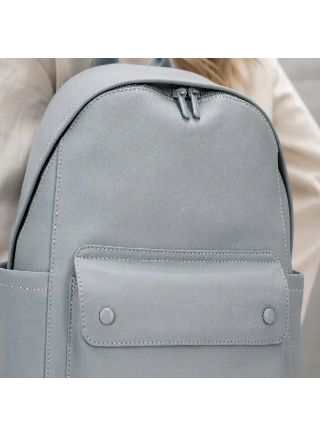David Jones Steel Grey David Jones Daily backpack for women Model CM7708| 13 inch faux leather backpack for girls| cute backpack for college, school, work and everyday use for Women | Best Price UAE