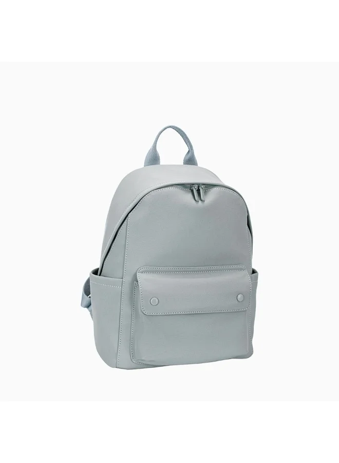 David Jones Steel Grey David Jones Daily backpack for women Model CM7708| 13 inch faux leather backpack for girls| cute backpack for college, school, work and everyday use for Women | Best Price UAE