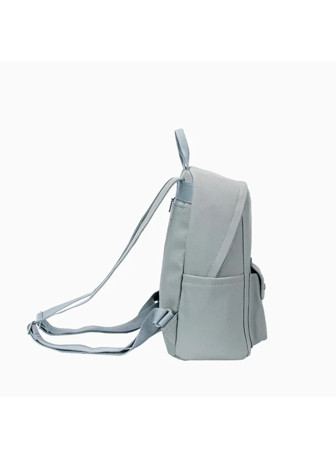 David Jones Steel Grey David Jones Daily backpack for women Model CM7708| 13 inch faux leather backpack for girls| cute backpack for college, school, work and everyday use for Women | Best Price UAE