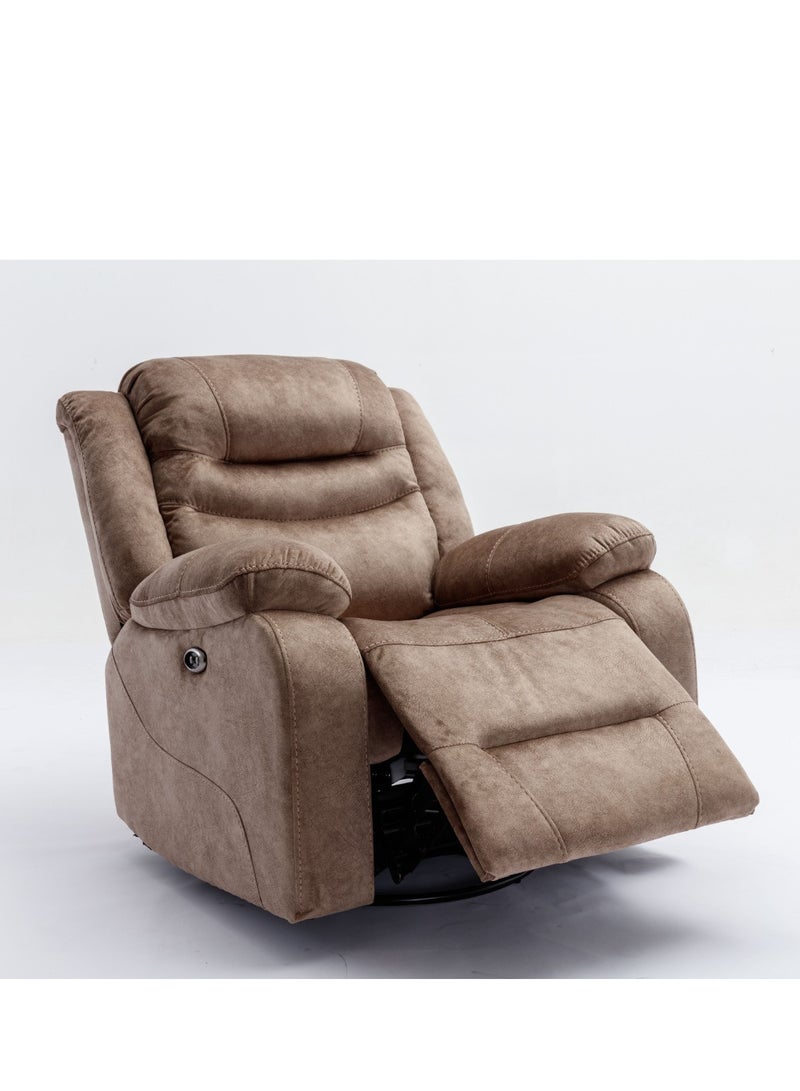 MAF furniture MOHAMMAD AZIM FURNITURE RECLINER & ROCKING SOFA ELECTRIC Faux Leather Recliner Good Comfort Open & Close Single Recliner Sofa-MAF-2319 Brown - Image 2