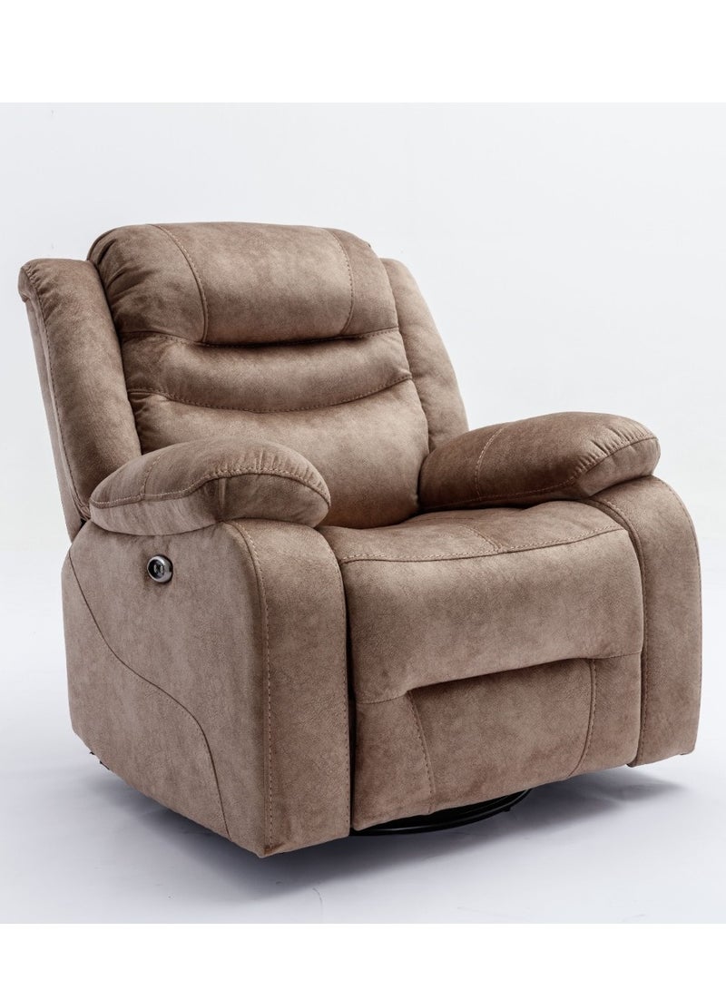 MAF furniture MOHAMMAD AZIM FURNITURE RECLINER & ROCKING SOFA ELECTRIC Faux Leather Recliner Good Comfort Open & Close Single Recliner Sofa-MAF-2319 Brown - Image 3