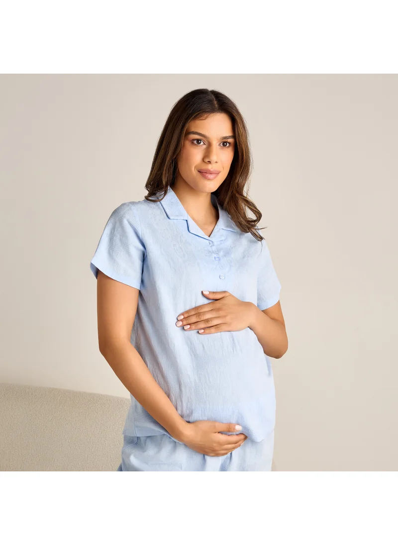 سبلاش فيڤ Textured Maternity Shirt and Pyjama Set