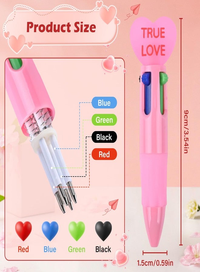 LiYiQ 100 Pcs Valentine's Day Conversation Multicolor Pen in One Cartoon Cute Fun 4-in-1 Pens Bulk Kawaii Be Mine Kiss Me Love Conversation Lovely Ballpoint Pens for Fun Gifts - Image 2