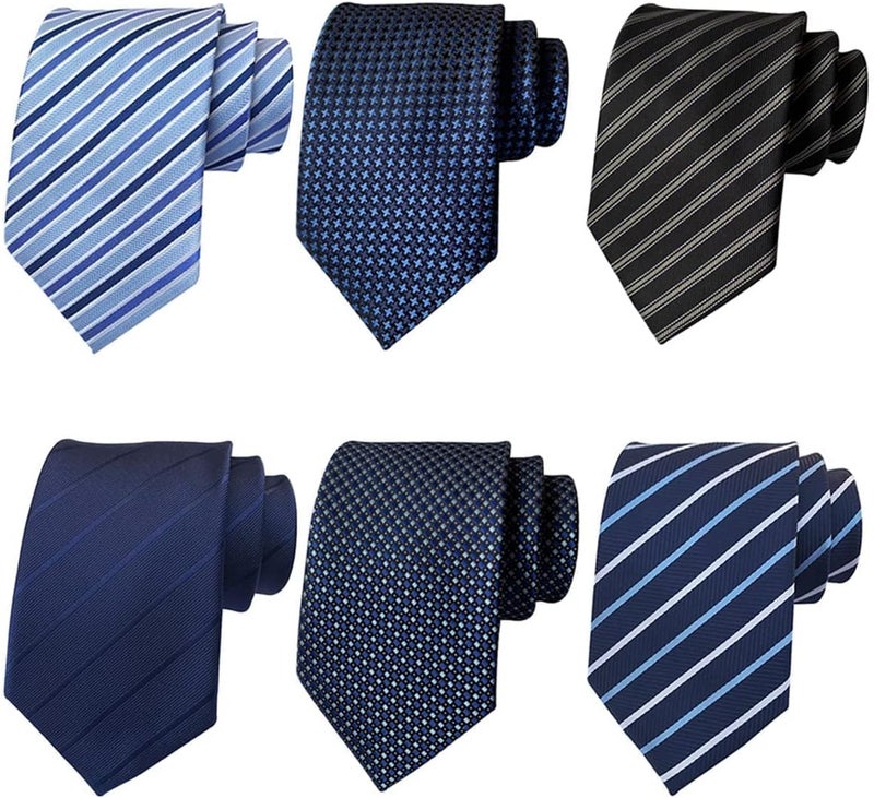 Adulove Men's Necktie Classic Silk Tie Woven Jacquard Neck Ties 6 PCS - Image 2