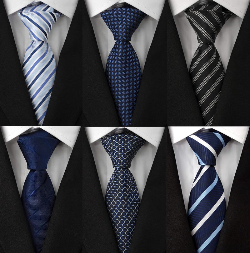 Adulove Men's Necktie Classic Silk Tie Woven Jacquard Neck Ties 6 PCS - Image 3