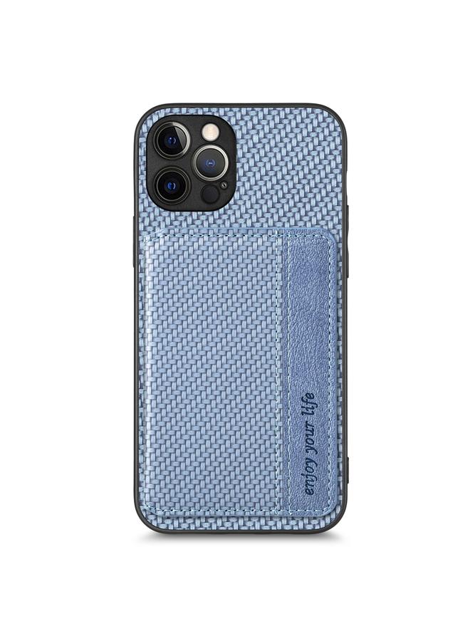 اس-توب جراب هاتف iPhone 12 Pro Max مصنوع من ألياف الكربون وحقيبة بطاقات مغناطيسية - Image 2