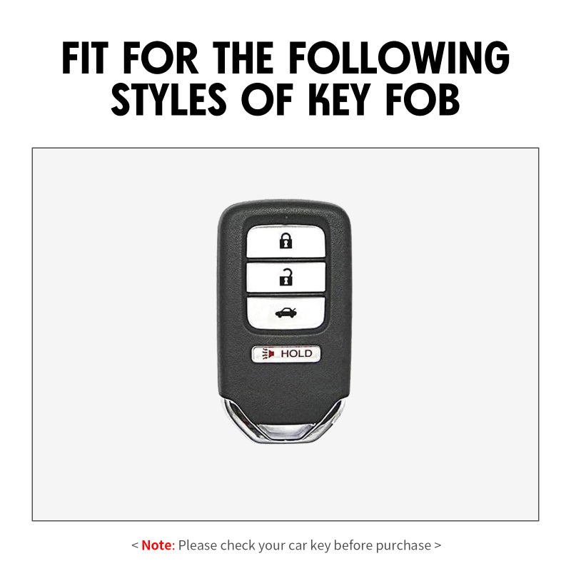 WORCAS Key Fob Case Carbon Fiber Pattern Silicone Cover Compatible with Honda Accord Hybrid Civic Civic Type R Civic Touring CR-V CR-Z FIT HR-V Insight Hybrid Odyssey Pilot 3 4 Button, HDSA4-SCE1 - Image 2