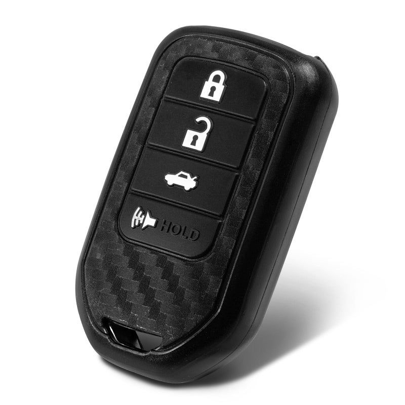 WORCAS Key Fob Case Carbon Fiber Pattern Silicone Cover Compatible with Honda Accord Hybrid Civic Civic Type R Civic Touring CR-V CR-Z FIT HR-V Insight Hybrid Odyssey Pilot 3 4 Button, HDSA4-SCE1 - Image 1