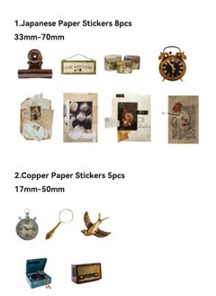 Generic 32 Piece Vintage Scrapbook Supplies Pack, Vintage Style Cultural Stickers, Old Things Collection Series Retro Paper Stickers for Journal DIY, Arts Crafts, Scrapbooking Supplies, Journals Planners  - Image 4