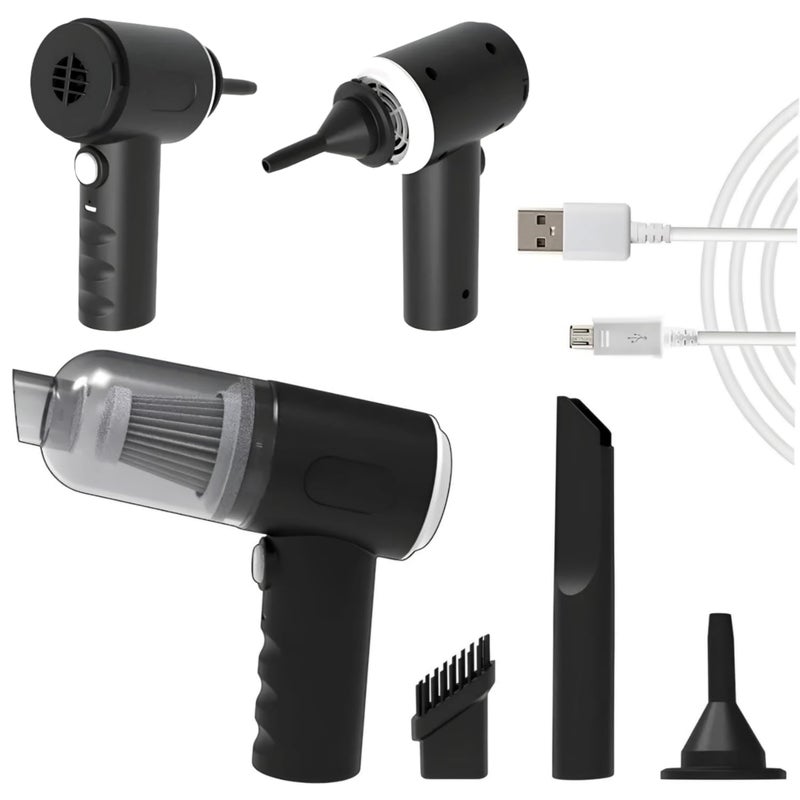 DADLM مكنسة سيارة محمولة 3 في 1 مع منفاخ | مكنسة سيارة لاسلكية قابلة لإعادة الشحن عبر USB للسفر، التخييم، قابلة للاستخدام المتكرر، محمولة، قابلة لإعادة الشحن (1) - Image 2