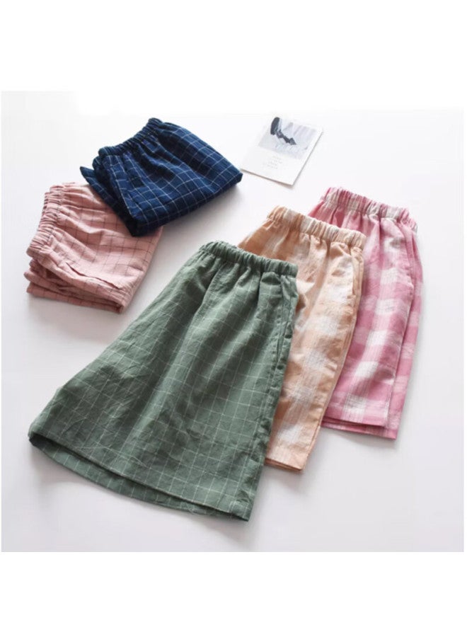 LANG SHA Langsha Style Men's Cotton Shorts Summer Thin Five-point Beach Shorts Water-washed Pure Cotton With Pockets Can Be Worn Outside Home Pants - Image 1