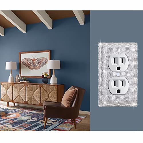 Gaocai 3 Pcs Silver Shiny Silver Rhinestones Light Switch Cover Plate Decorative Wall Plate Outlet Covers Wall Plate Durable Wall Outlet - Image 5