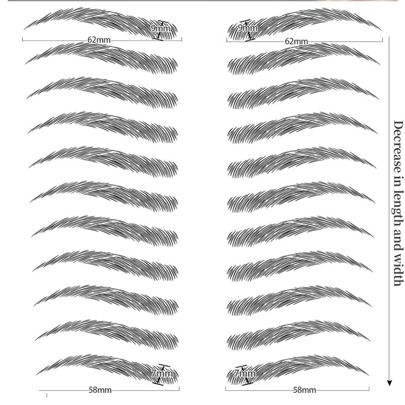 Aresvns Black Eyebrows Tattoo - 99 Pairs! Waterproof, Long-lasting 3-5 Days, 4D Realistic, Well-made Eyebrow Transfer Sticker - Image 5