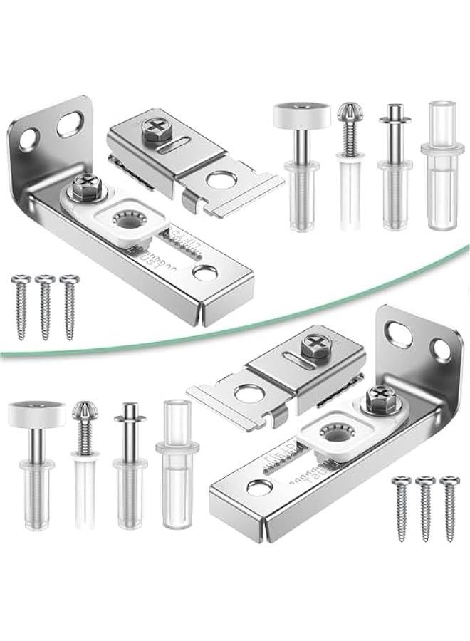 Bifold Door Hardware Repair Kit2 Pack Bifold Sliding Closet Doors Replacement Parts Include Top & Bottom Bracket7/8 to 1 TrackFolding Pocket Door Replacement Parts Set - Image 1
