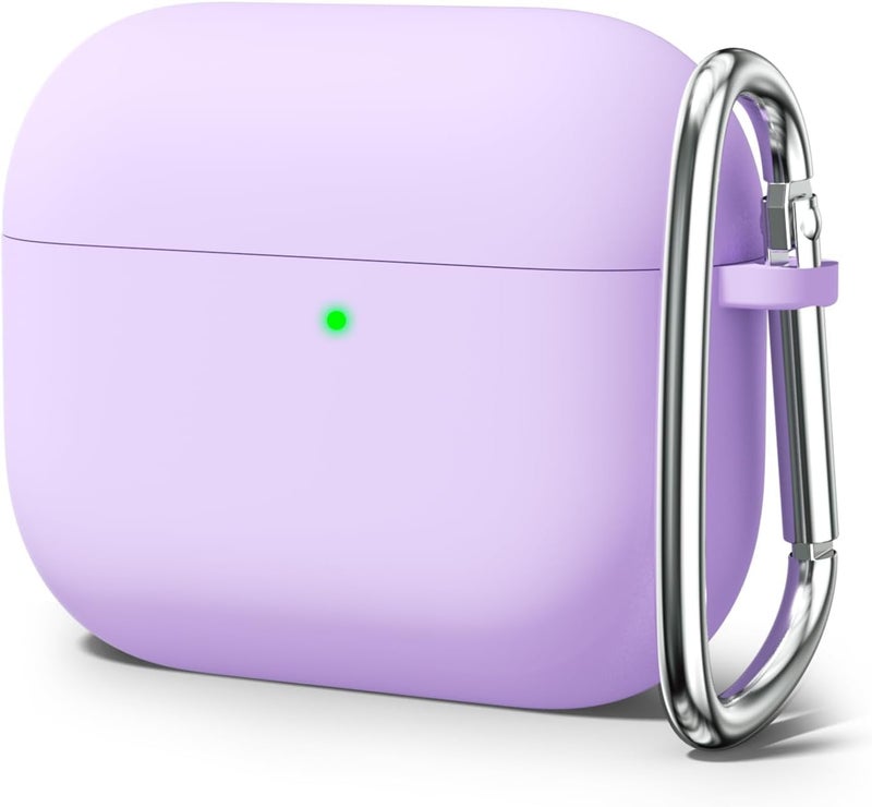 Meyaar for Apple AirPods 4 ​​​​​​​Case Cover with Keychain, Soft Skin Silicone Case Cover, Full Protective Case Cover Compatible with Apple AirPods 4 Case 2024 (Lilac) - Image 1