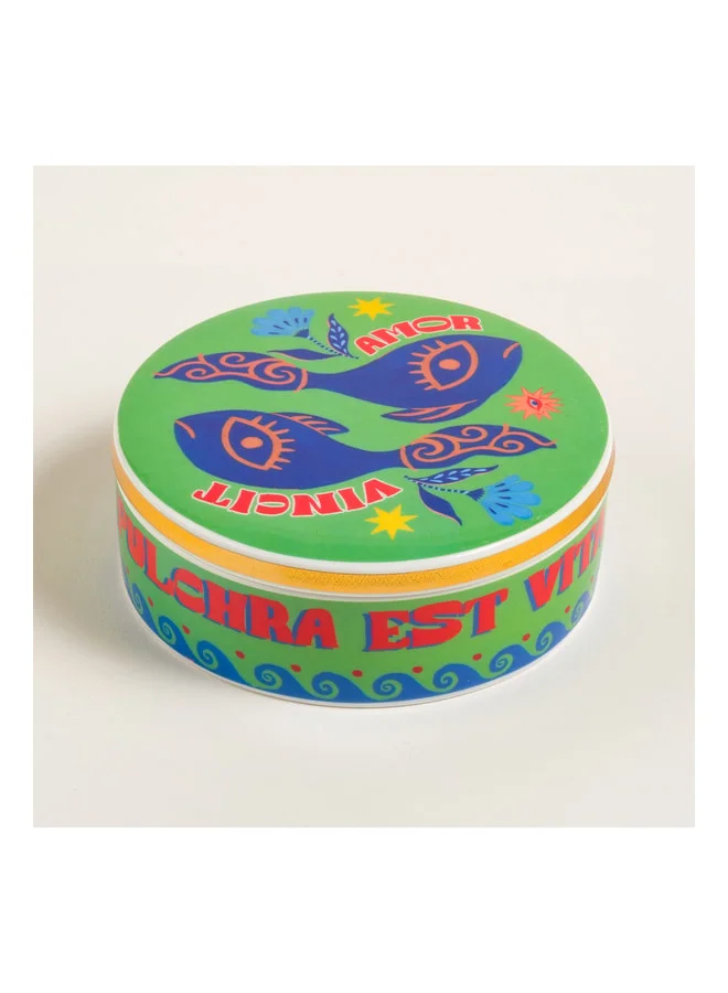 Shekou Colorful Porcelain Decorative Object 12x12x4 cm.