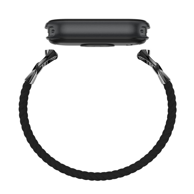 erorex For Xiaomi Smart Band 10 / 9 / 8 Metal Head Single Woven Nylon Watch Band, Size:S(Black) - Image 4