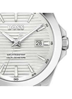 HUGO BOSS HUGO BOSS ROUND ANALOG MEN'S SILVER WHITE CASE WATCH - 1514176  - Image 4