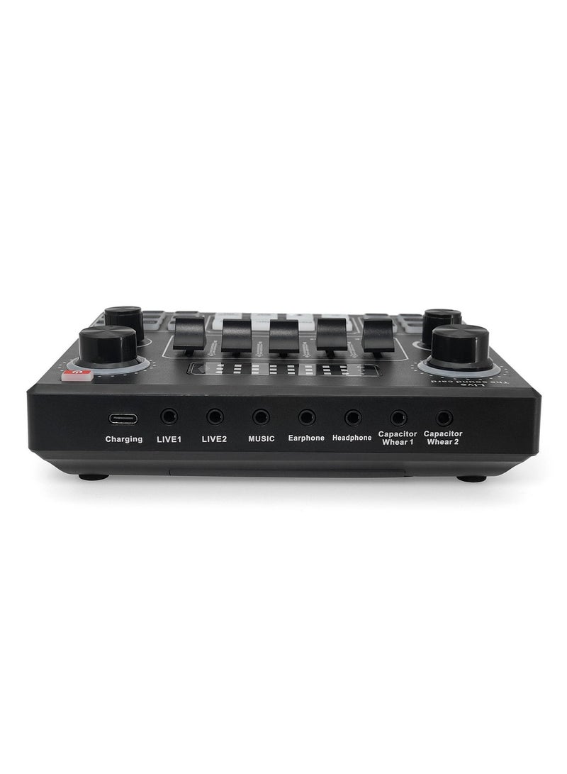 المحاكم V9 Sound Card - DJ Mixer - Live Sound Card for Streaming - Audio Mixer for Streaming, Gaming, Recording, Singing, Tiktok, YouTube, PC, Computer - Image 5