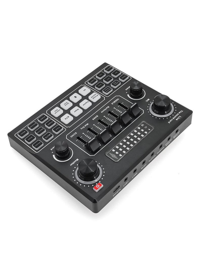 المحاكم V9 Sound Card - DJ Mixer - Live Sound Card for Streaming - Audio Mixer for Streaming, Gaming, Recording, Singing, Tiktok, YouTube, PC, Computer - Image 4