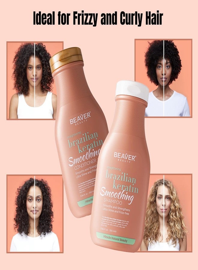 BEAVER Smoothing Shampoo and Conditioner Set, Keratin Formula with Coconut Oil, Sulfate-free Shampoo and Conditioner for Women and Men, Ultra Shine and Anti-frizz - 2 piece set, 11.84 fl oz Ea - Image 2