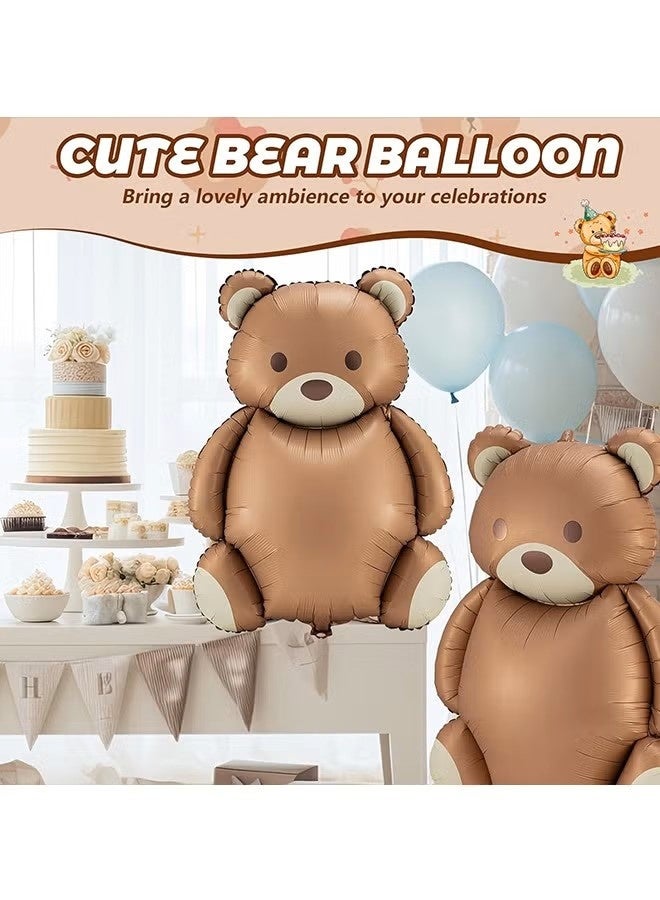 16 قطعة من بالونات دب تيدي، بالونات من رقائق معدنية على شكل دب كرتوني مقاس 35 بوصة، بالونات عيد ميلاد كبيرة غير لامعة لديكور المنزل، حفلات بطابع حيوانات الغابة، لوازم تزيين حفل استقبال المولود، ديكورات عيد ميلاد الدب - Image 4