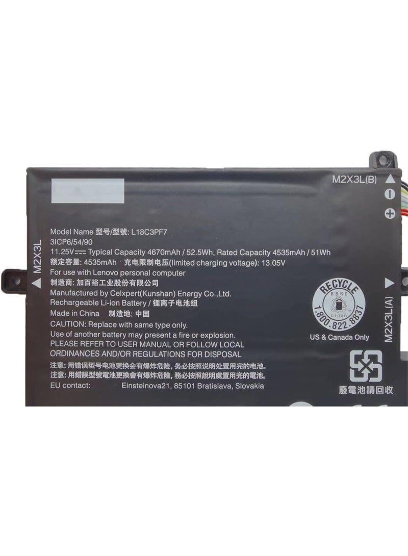 Terabyte بطارية محمولة متوافقة 11.25V 52.5Wh 4670mAh L18C3PF7 L18M3PF7 L18L3PF3 L18C3PF6 لأجهزة ideapad S340-14IML/14API/14IIL/14IWL C340-15IWL/15IIL - Image 2