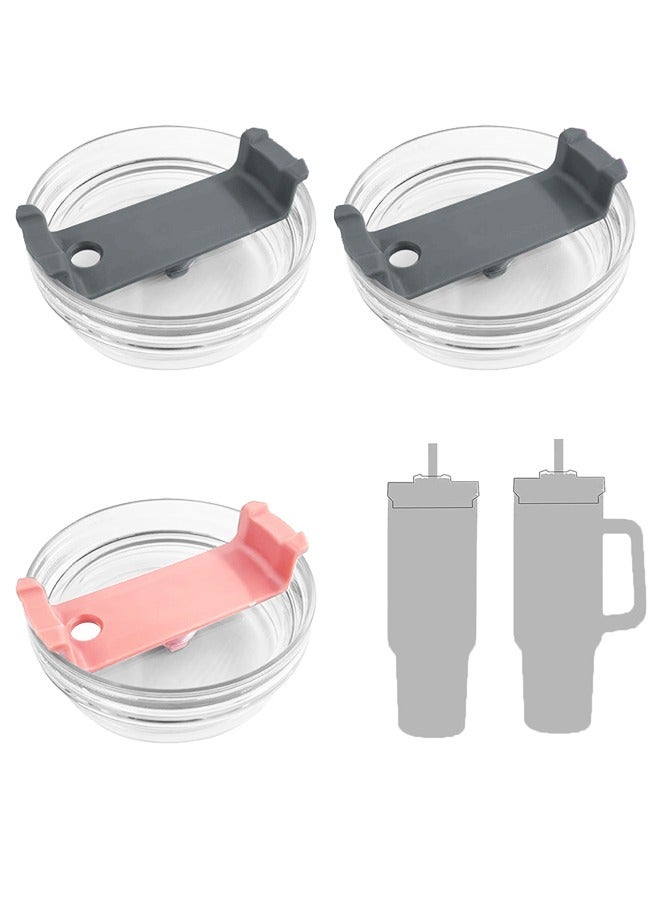 Generic 40oz Cup Lid Insulated Tumbler Lid Silicone Car Cup Lid for Auto Use Two 40oz Gray Lids + One 40oz Beige Lid  - Image 1