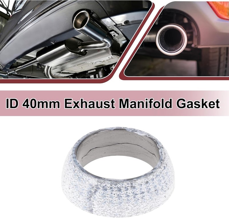 REPAIROCK ID 40mm Exhaust Manifold Gasket Prevent Leak Noise Exhaust Donut Gasket Muffler Ring Exhaust Flange Gasket for Car SUV Truck RV Graphite - Image 2