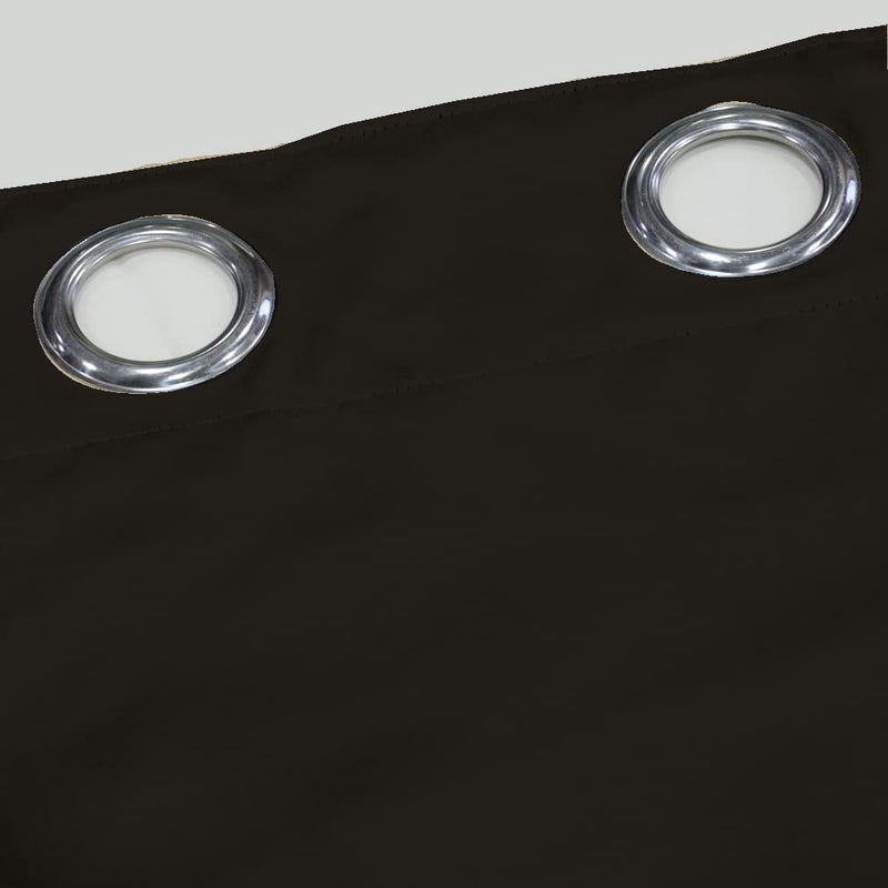 Divine Casa Super Satin Semi Blackout Door Curtains 7 feet Long Curtain Holder Set of 1 Jet Black - Image 2
