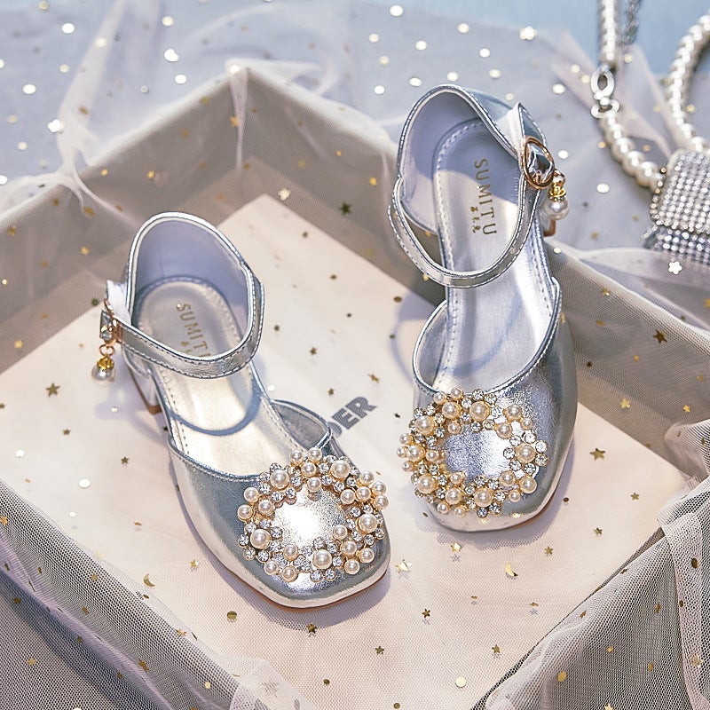 Girls'' Princess Sandals 2026 Summer Fashion Stylish Children''s Performance Shoes Closed-Toe High-Heeled Apricot-Colored Soft-Soled Shoes - Image 5