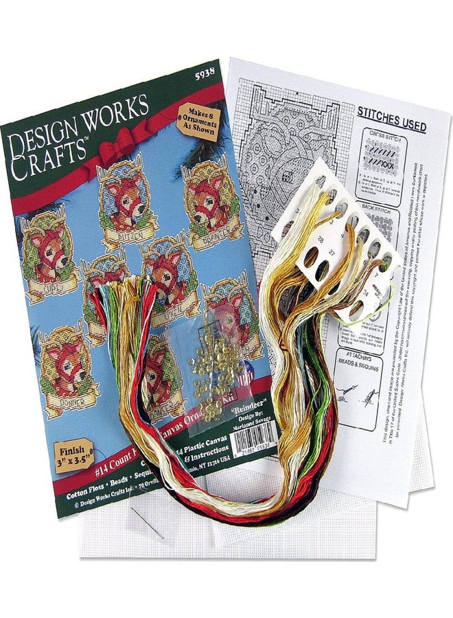 DesignWorks Ink Design Works Crafts Reindeer Counted Cross Stitch Ornament Kit - Image 3