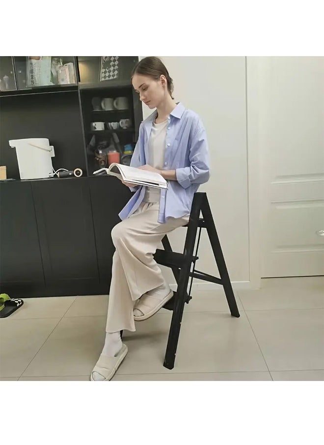 الأبخرة إطار سلم فولاذي متين قابل للطي بثلاث درجات مع درجات مانعة للانزلاق  - Image 5