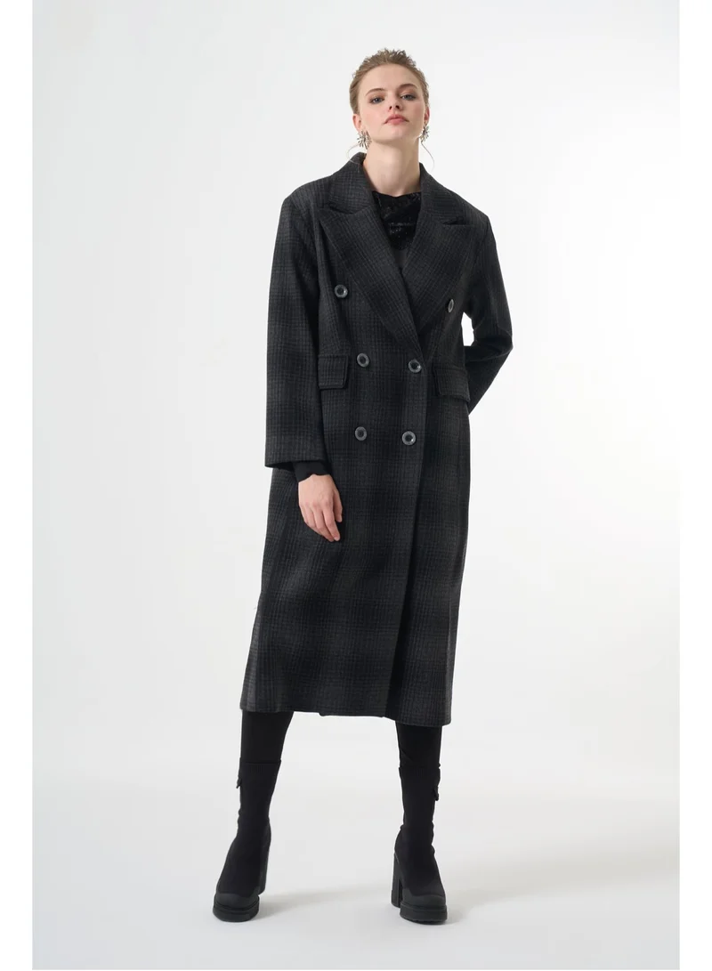 MissWhence Double-breasted Overcoat - Grey